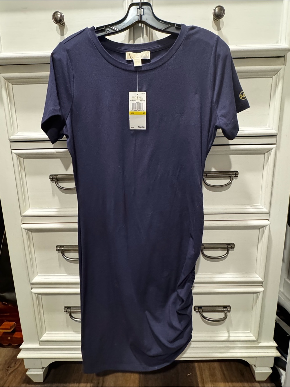 Michael Kors Navy Crewneck Short Sleeve T-Shirt Dress